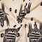 Beige-Black Poly Poly Abstract Aztec Velvet Flocked Chiffon Woven Fabric By the Yard